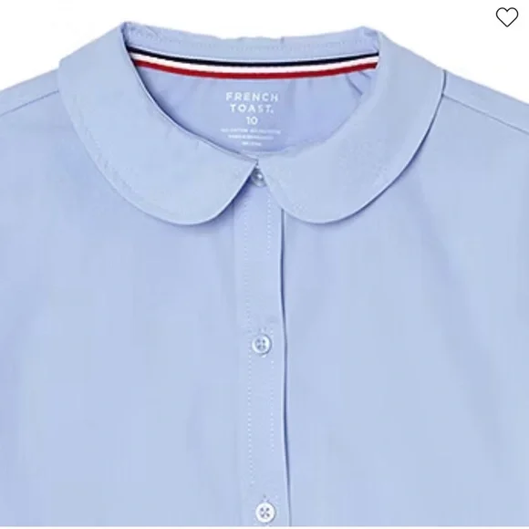 French toast short sleeve modern Peter Pan collar blouse in light blue size 20. - Picture 4 of 5